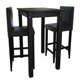Mesa de bar con 2 sillas de barra negras de vidaXL, muebles para cocinas y comedores - Ref: Foro24-160726, Precio: 290,52 €, ...