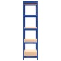 Estantería almacenaje 5 niveles azul madera contrachapada acero de vidaXL, Estanterías industriales - Ref: Foro24-152884, Pre...