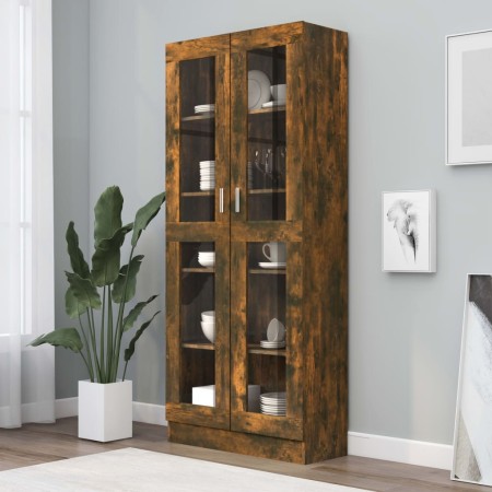 Vitrina madera contrachapada roble ahumado 82,5x30,5x185,5 cm de vidaXL, Librerías y estanterías - Ref: Foro24-815621, Precio...