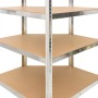 Estantería 5 niveles 2 uds acero madera contrachapada plateado de vidaXL, Estanterías industriales - Ref: Foro24-3154218, Pre...