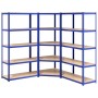 Estantería 5 niveles 3 uds acero y madera contrachapada azul de vidaXL, Estanterías industriales - Ref: Foro24-3154223, Preci...