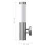 Lámpara de pared RVS para interior y exterior impermeable de vidaXL, Iluminación de exterior - Ref: Foro24-40370, Precio: 26,...