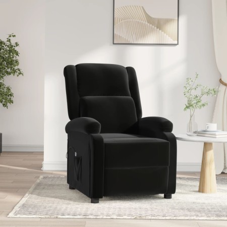 Sillón reclinable eléctrico de terciopelo negro en Sillones | Comprar online en Foru.es