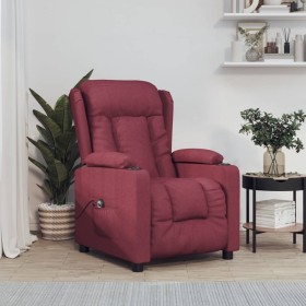 Sillón reclinable eléctrico tela rojo tinto en Sillones | Comprar online en Foru.es
