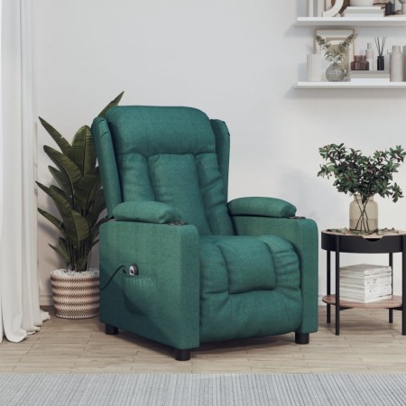 Sillón reclinable eléctrico tela verde oscuro en Sillones | Comprar online en Foru.es
