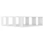 Estante cubo pared 4 uds contrachapado blanco brillo 60x15x23cm de vidaXL, Estantes y estanterías - Ref: Foro24-807152, Preci...