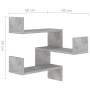 Estante de esquina pared contrachapado gris hormigón 40x40x50cm de vidaXL, Estantes y estanterías - Ref: Foro24-807231, Preci...