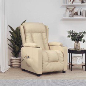 Sillón reclinable eléctrico de tela crema en Sillones | Comprar online en Foru.es
