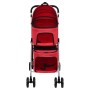 Cochecito doble de perros plegable tela oxford rojo 83x48x97 cm de vidaXL, Cochecitos para mascotas - Ref: Foro24-172206, Pre...