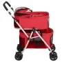 Cochecito doble de perros plegable tela oxford rojo 83x48x97 cm de vidaXL, Cochecitos para mascotas - Ref: Foro24-172206, Pre...