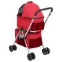 Cochecito doble de perros plegable tela oxford rojo 83x48x97 cm de vidaXL, Cochecitos para mascotas - Ref: Foro24-172206, Pre...