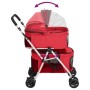 Cochecito doble de perros plegable tela oxford rojo 83x48x97 cm de vidaXL, Cochecitos para mascotas - Ref: Foro24-172206, Pre...