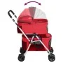 Cochecito doble de perros plegable tela oxford rojo 83x48x97 cm de vidaXL, Cochecitos para mascotas - Ref: Foro24-172206, Pre...