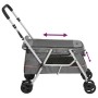 Cochecito para perros plegable tela lino gris 100x49x96 cm de vidaXL, Cochecitos para mascotas - Ref: Foro24-172203, Precio: ...