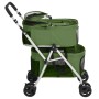 Cochecito doble de perros plegable tela oxford verde 83x48x97cm de vidaXL, Cochecitos para mascotas - Ref: Foro24-172207, Pre...