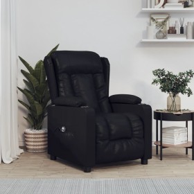 Sillón reclinable eléctrico de cuero sintético negro en Sillones | Comprar online en Foru.es