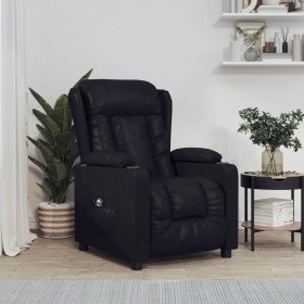 Sillón reclinable eléctrico de cuero sintético negro en Sillones | Comprar online en Foru.es