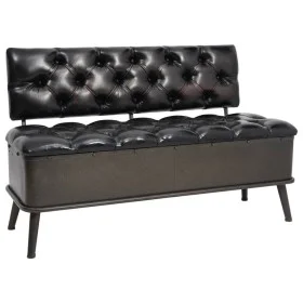 Banco de almacenaje con respaldo cuero sintético negro 110 cm von vidaXL, Bänke für Hallen und Lager - Ref: Foro24-339297, Pr...