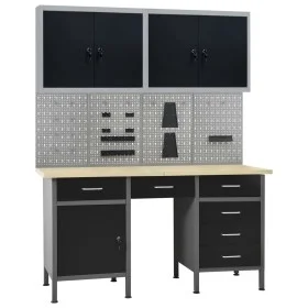 Workbench with four wall panels and two cabinets by vidaXL, Work tables - Ref: Foro24-3053434, Price: 698,04 €, Discount: %
