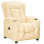 Sillón reclinable eléctrico de cuero sintético crema en Sillones | Comprar online en Foru.es