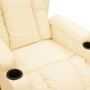 Sillón reclinable eléctrico de cuero sintético crema en Sillones | Comprar online en Foru.es