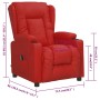 Sillón reclinable eléctrico de cuero sintético rojo tinto en Sillones | Comprar online en Foru.es