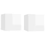 Muebles de salón de pared 2 uds blanco brillo 30,5x30x30 cm de vidaXL, Muebles TV - Ref: Foro24-804500, Precio: 53,03 €, Desc...