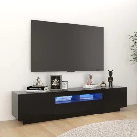 Mueble para TV con luces LED negro 180x35x40 cm de vidaXL, Muebles TV - Ref: Foro24-3081898, Precio: 115,98 €, Descuento: %