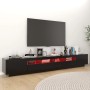 Mueble para TV con luces LED negro 260x35x40 cm de vidaXL, Muebles TV - Ref: Foro24-3081916, Precio: 174,60 €, Descuento: %