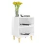 Mesitas de noche patas madera 2 uds blanco brillo 40x30x50 cm de vidaXL, Mesitas de noche - Ref: Foro24-805792, Precio: 45,60...