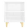 Mesitas de noche patas madera 2 uds blanco brillo 40x30x50 cm de vidaXL, Mesitas de noche - Ref: Foro24-805792, Precio: 46,09...