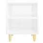 Mesitas de noche patas madera 2 uds blanco brillo 40x30x50 cm de vidaXL, Mesitas de noche - Ref: Foro24-805792, Precio: 45,60...