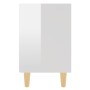 Mesitas de noche patas madera 2 uds blanco brillo 40x30x50 cm de vidaXL, Mesitas de noche - Ref: Foro24-805792, Precio: 46,09...