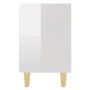 Mesitas de noche patas madera 2 uds blanco brillo 40x30x50 cm de vidaXL, Mesitas de noche - Ref: Foro24-805792, Precio: 45,60...