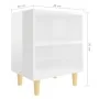 Mesitas de noche patas madera 2 uds blanco brillo 40x30x50 cm de vidaXL, Mesitas de noche - Ref: Foro24-805792, Precio: 45,60...