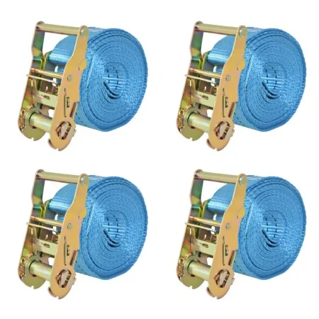Ratchet Tie Down Straps 4 Pcs 2T 6mx38mm Blue by vidaXL, Tie down straps - Ref: Foro24-142654, Price: 35,74 €, Discount: %