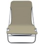 Tumbonas plegables 2 unidades acero y tela gris topo de vidaXL, Tumbonas - Ref: Foro24-44303, Precio: 98,88 €, Descuento: %