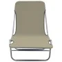 Tumbonas plegables 2 unidades acero y tela gris topo de vidaXL, Tumbonas - Ref: Foro24-44303, Precio: 95,88 €, Descuento: %