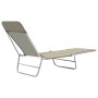 Tumbonas plegables 2 unidades acero y tela gris topo de vidaXL, Tumbonas - Ref: Foro24-44303, Precio: 98,88 €, Descuento: %