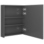 Armario de baño con espejo LED gris brillante 50x14x60 cm de vidaXL, Tocadores de baño - Ref: Foro24-326483, Precio: 98,52 €,...