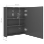 Armario de baño con espejo LED gris brillante 50x14x60 cm de vidaXL, Tocadores de baño - Ref: Foro24-326483, Precio: 98,52 €,...