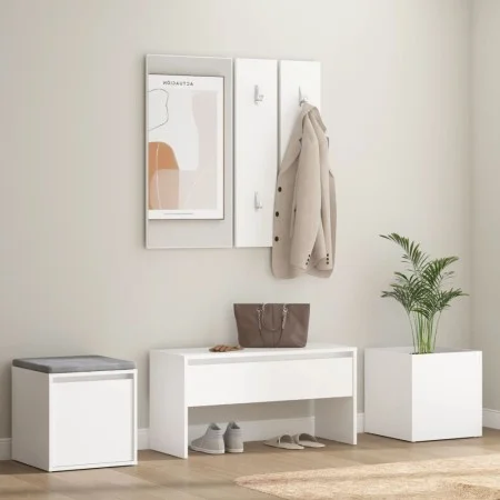 Juego de muebles de recibidor madera contrachapada blanco de vidaXL, Armarios roperos - Ref: Foro24-3082062, Precio: 132,11 €...