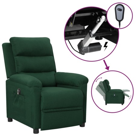 Sillón reclinable eléctrico tela verde oscuro en Sillones | Comprar online en Foru.es