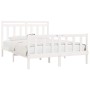 Estructura de cama de madera maciza de pino blanco 160x200 cm de vidaXL, Camas y somieres - Ref: Foro24-3107039, Precio: 143,...