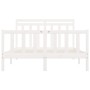 Estructura de cama de madera maciza de pino blanco 160x200 cm de vidaXL, Camas y somieres - Ref: Foro24-3107039, Precio: 143,...
