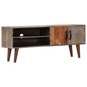Mueble para TV madera maciza de mango rugosa gris 130x30x46 cm de vidaXL, Muebles TV - Ref: Foro24-282743, Precio: 222,17 €, ...