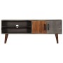 Mueble para TV madera maciza de mango rugosa gris 130x30x46 cm de vidaXL, Muebles TV - Ref: Foro24-282743, Precio: 222,17 €, ...
