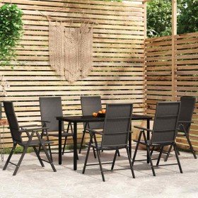 Juego de comedor para jardín 7 piezas negro en Conjuntos de jardín | Comprar online en Foru.es