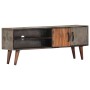 Mueble para TV madera maciza de mango rugosa gris 130x30x46 cm de vidaXL, Muebles TV - Ref: Foro24-282743, Precio: 222,17 €, ...