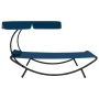 Gartenliege mit Baldachin und blauem Kissen von vidaXL, Liegen - Ref: Foro24-313535, Preis: 87,70 €, Rabatt: %